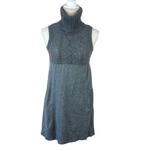 Old Navy Turtleneck Angora Modal Sweater Dress Womens XS Gray Sleeveless Pockets